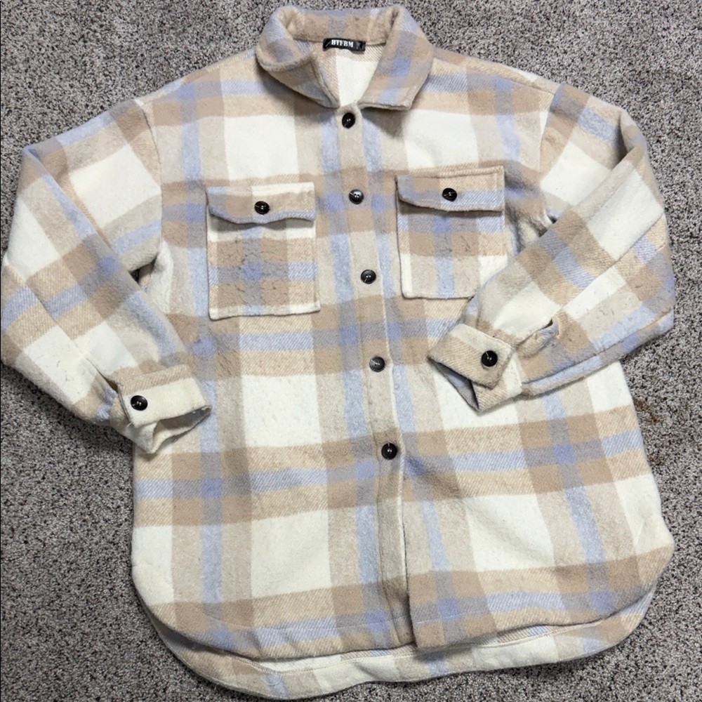 Plaid Button-Up Shacket